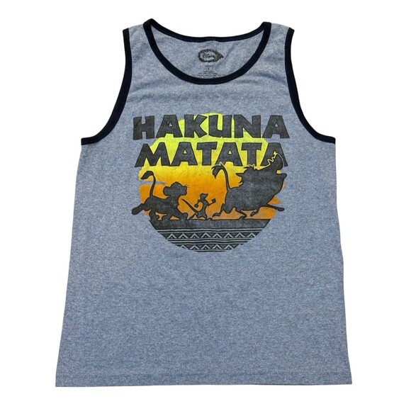 Disney Hakuna Matata Blue Lion King Tank Top Shirt Size S Movie Promo Tee - Picture 1 of 3